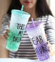 Juice Mug Ice Crushed Designed With Straw